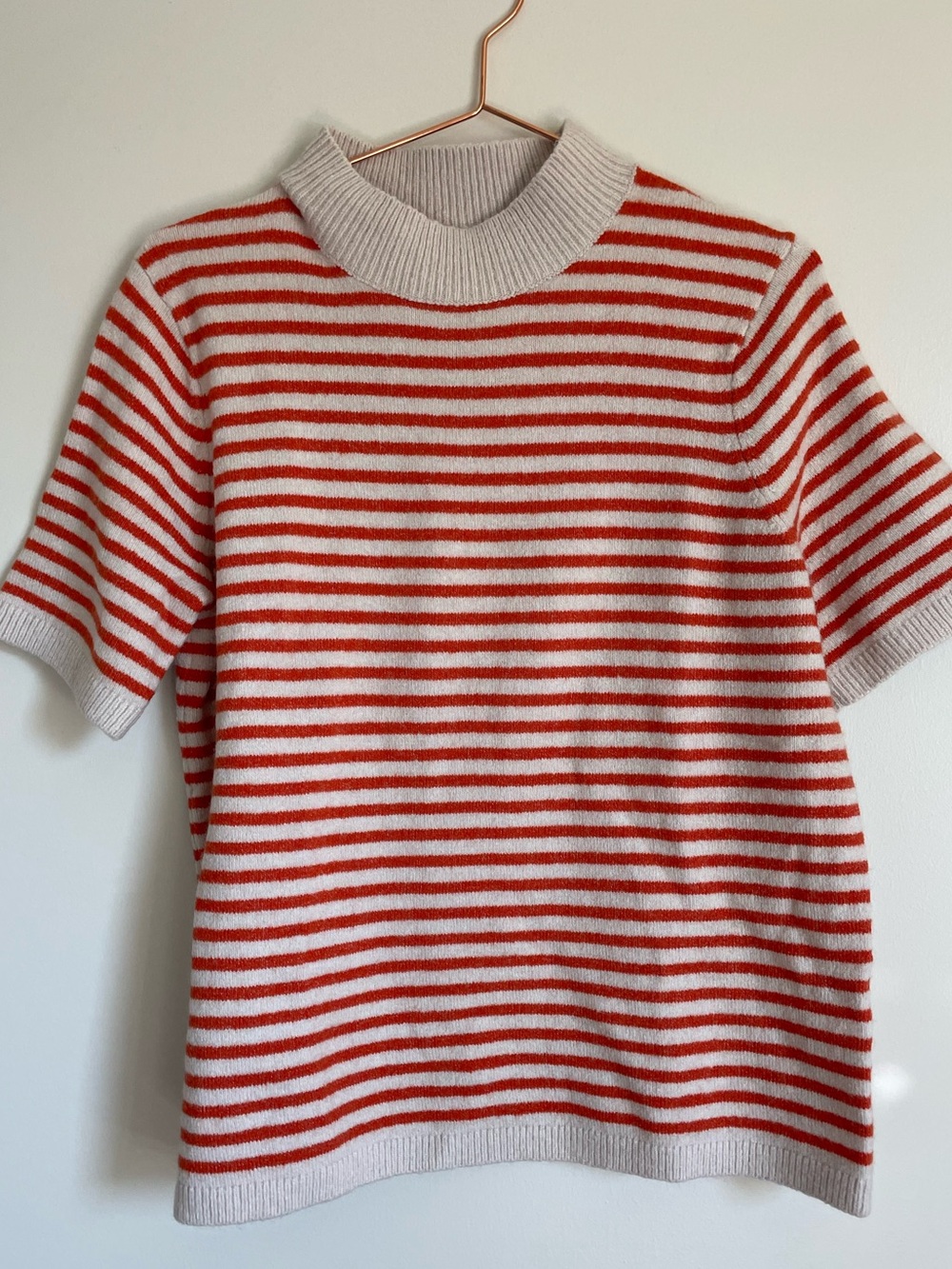 LOFT Striped Mock Neck Sweater